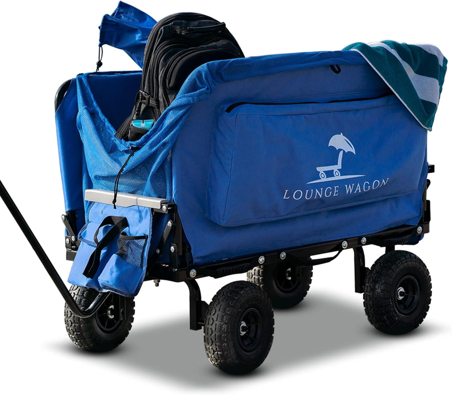 3-in-1 Lounge  – Utility Wagon, Folding Chair, and Integrated Umbrella [FREE SHIPPING]